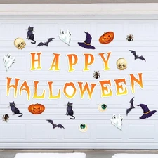 BBTO 22 Pcs Halloween Garage Door Decorations, Magnetic Small, Multi Color 