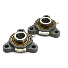 Lot of 2x SEALMASTER LF-204 2-Bolt Flange Bearing, 20mm bore