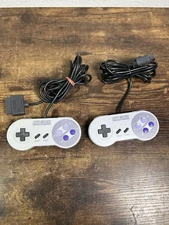 OEM Super Nintendo SNES Controllers SNS-005 x2 Authentic TESTED - READ FLAW