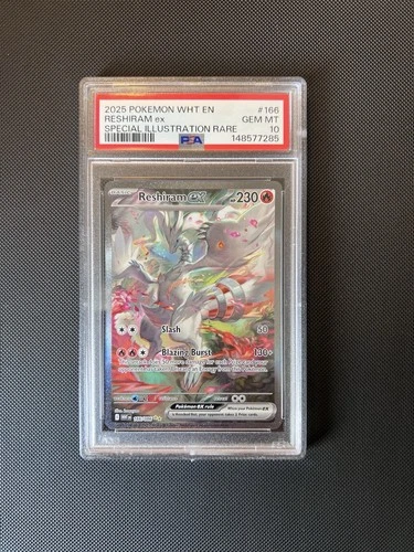 PSA 10 Reshiram EX 166/086 Wht En White Flare Special Illustration POKEMON TCG