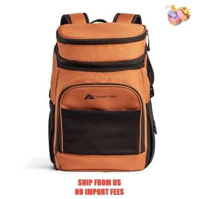 Ozark Trail 20-Can 15 qt Soft-Sided Cooler Backpack, Brown