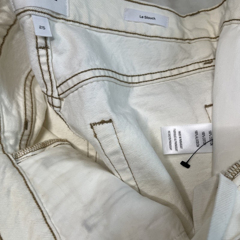 FRAME Le Slouch jeans Off white, high-rise fit button fly 25