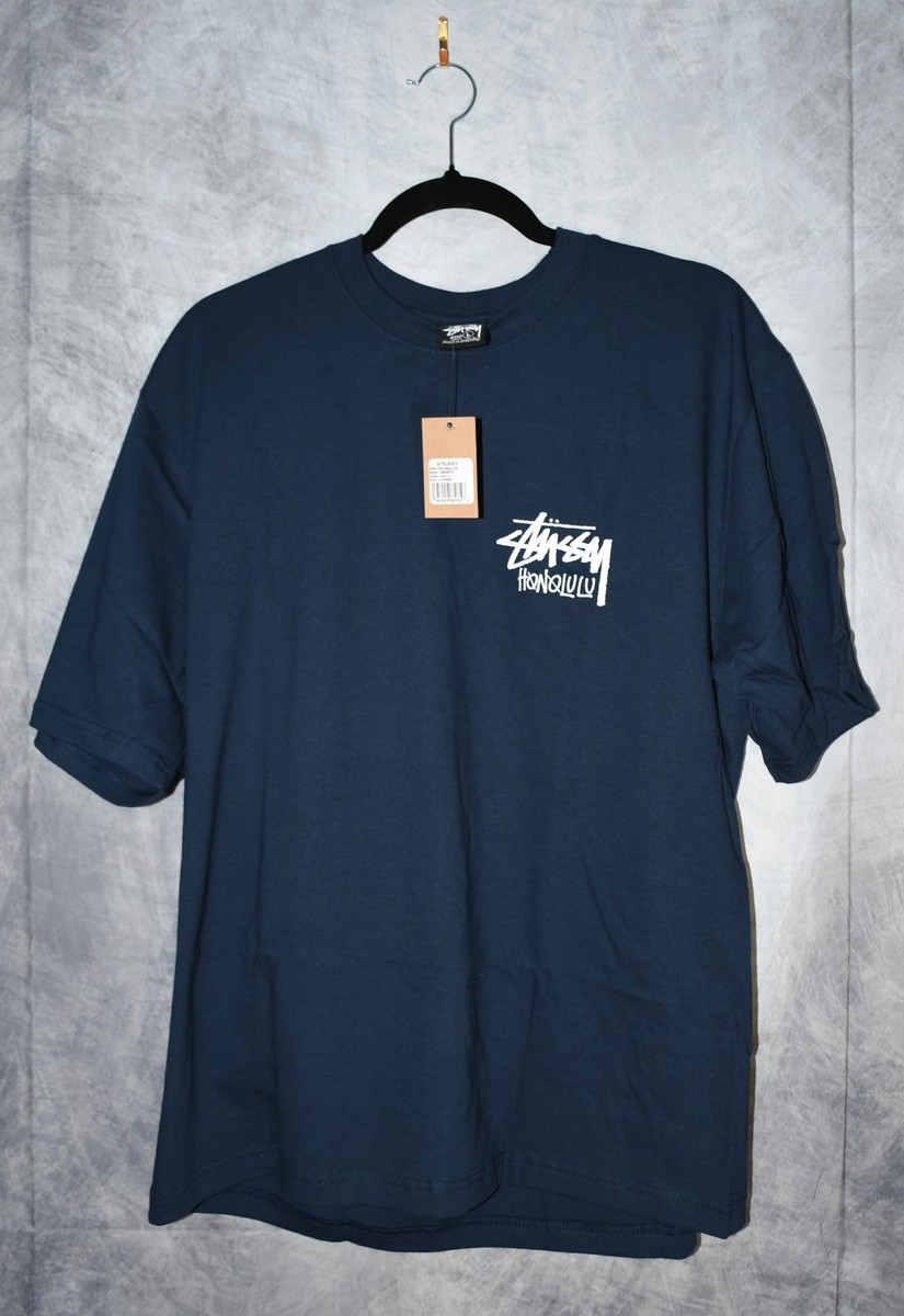 Stussy Honolulu Chapter t-shirt NWT size Large Navy Stussy Hawaii