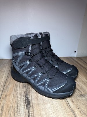 Salomon XA Pro V8 Mid Trekking Hiking Winter Snow Youth Sz 6 Boots Black Unisex