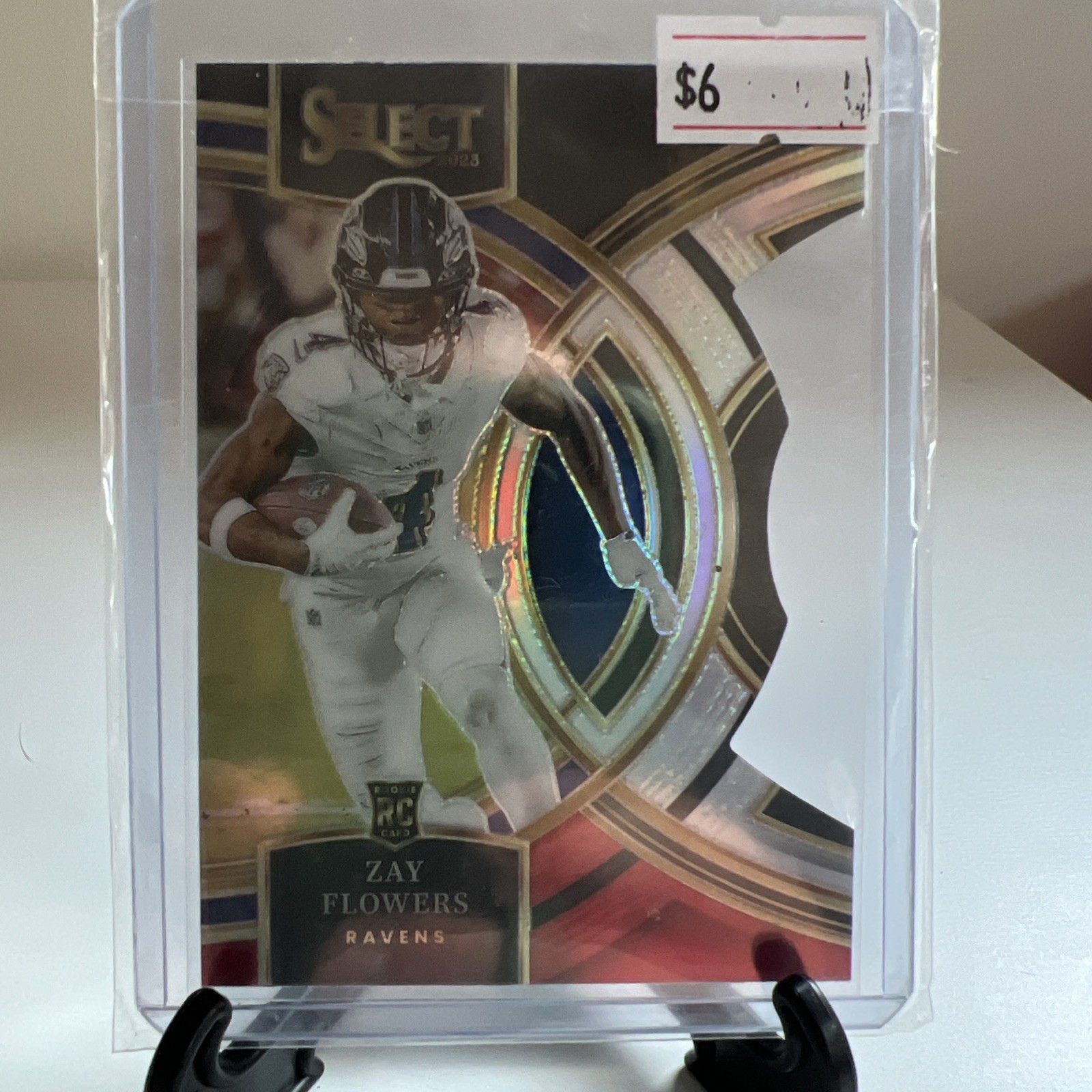 2023 Panini Select Premier Level Zay Flowers #157 Black & Red Prizm Die-Cut (RC)