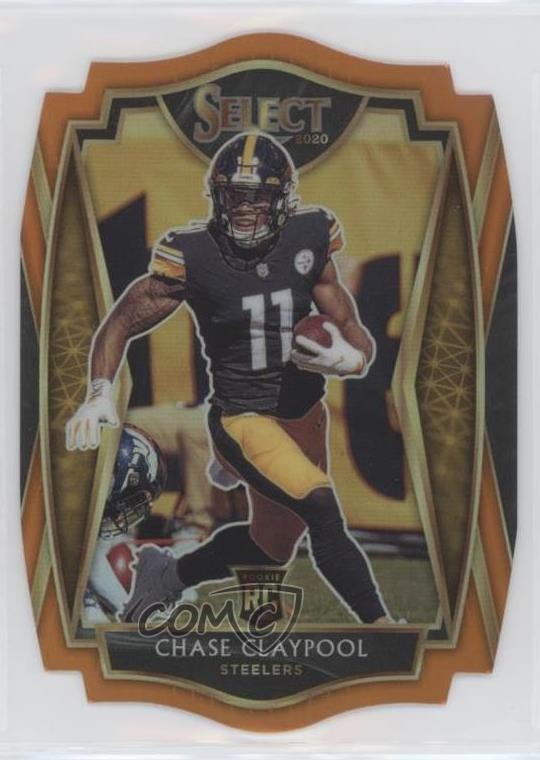 2020 Panini Select Premier Level Orange Prizm Die-Cut Chase Claypool Rookie RC