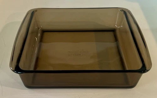 Vintage Pyrex #222 Amber Brown 8x8x2 Inch Square Baking Dish Casserole 2 Qt VTG
