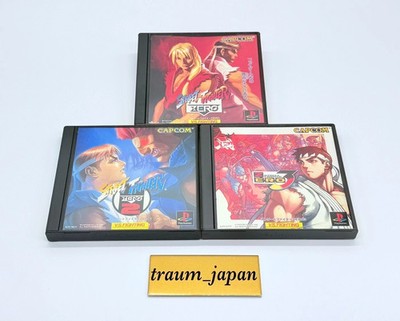 Street Fighter Zero 1 2 3 Lot of 3 Play Station PS1 Japan Ver. SONY gebraucht...