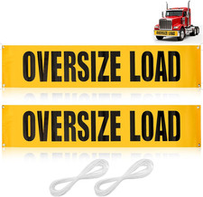 Oversize Load Sign Set for Trucks, 12x60 Inch Safety Mesh Banner, Yellow/Black