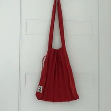 Joseph  Stacey Pleated Red Knit Tote Bag, Used Heavy