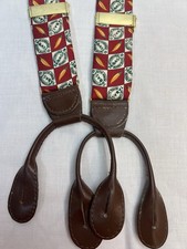Vintage Tabasco Silk And Leather Suspenders