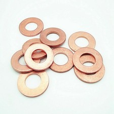 5pcs M8 x 16mm x 1.6mm 99.9% Pure Copper Cu Flat Washer Conductive Flat Washer