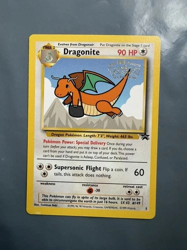 New ListingDragonite #5 Black Star Promo Stamped Pokemon 1999