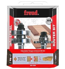 Freud Adjustable Tongue and Groove Router Bit Set 99-036 for Cabinet Doors