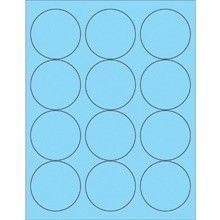 2 1/2" Fluorescent Green Circle Laser Labels-12 Labels per Sheet-1200 per Case