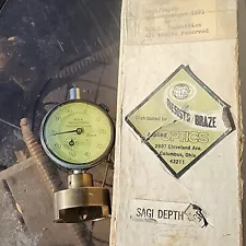 BSA INDUSTRIES SAGI DEPTH GAUGE .01 MM MIRACLE MOVEMENT DIAL INDICATOR Vtg 1971
