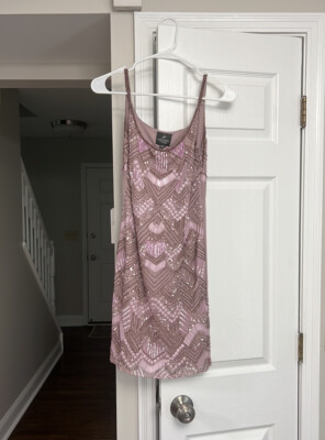 adrianna papell art deco beaded short dress Adrianna Papell NEW Blouson Beaded Art Deco Short Dress In Champagne Size 2