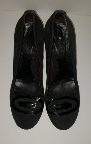 Mocassino Max & Co nero scamosciato vernice penny tacco grosso decolte 7 - Foto 4 di 8