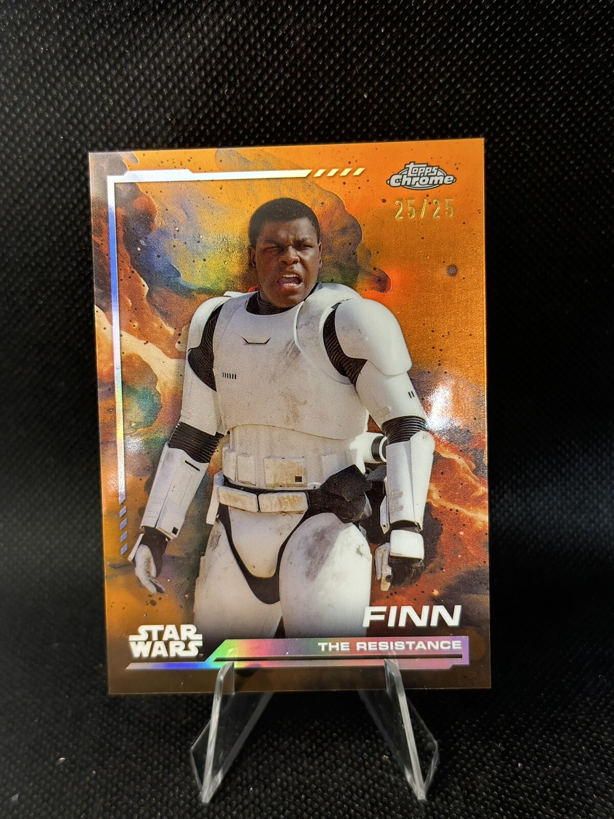 2024 Topps Chrome Star Wars FINN Aurebush Orange Refractor /25 SSP