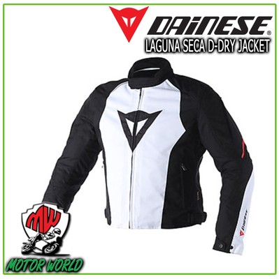 GIACCA JACKET MOTO DAINESE LAGUNA SECA D-DRY JACKET BIANCO NERO TAGLIA 50 |  eBay