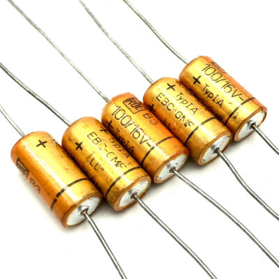 6 x ROE EBC-GMF axiale Elkos 100uF/16V - Tol: 10 ...50% - Audio Grade - NOS
