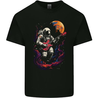Lovetshirts Space Gig Astronaut Spielt E-Gitarre Herren Baumwoll Maglietta