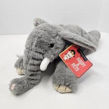 FAO Schwarz Gray Elephant Plush Laying Stuffed Animal Toy 2020