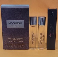 MANKIND by KENNETH COLE Cologne 3 pc SET 0.5 oz EDT Spray  2 Refills NEW IN BOX