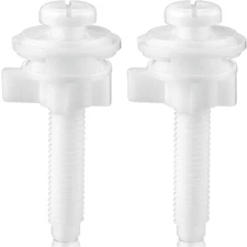 Jetec 2 Pieces Toilet Seat Screws Replacement Kit Plastic One Size, White 