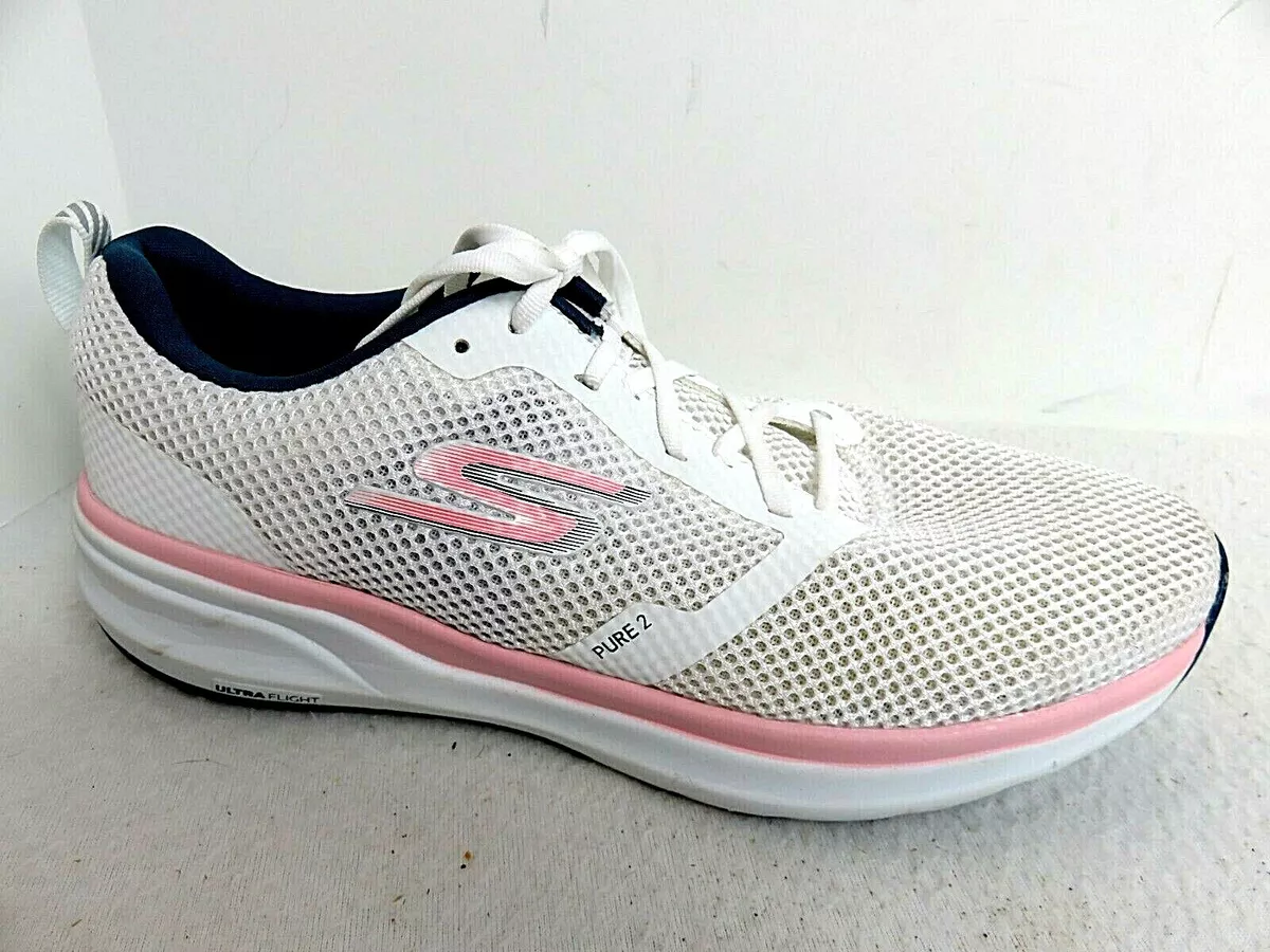 GoRun Pure 2 Shoes White Mesh Pink Trim Womens Size 9 | eBay