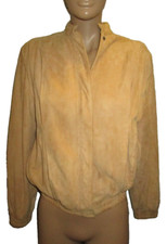 Women Vintage Suede Leather Jacket Size 3/4 By Bertini Excellent