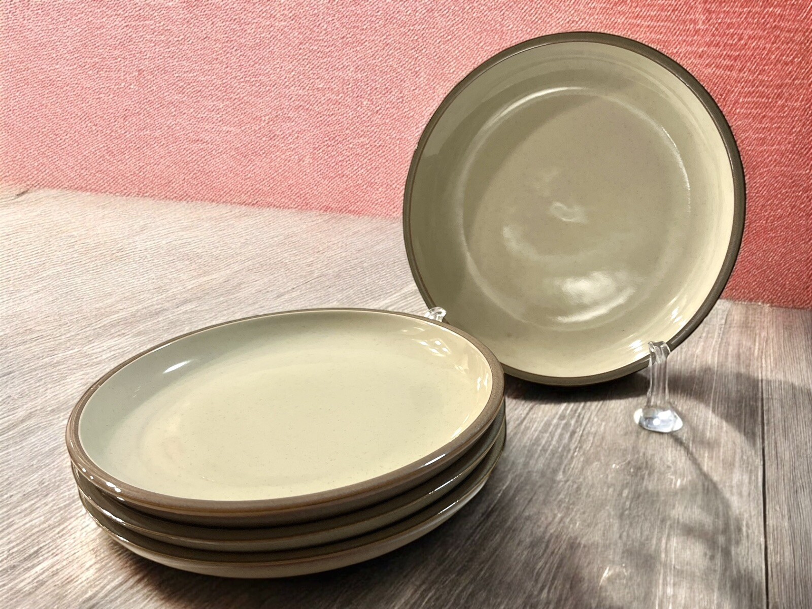 Dansk Set of 4 Khaki Plateau Salad Plates 8”