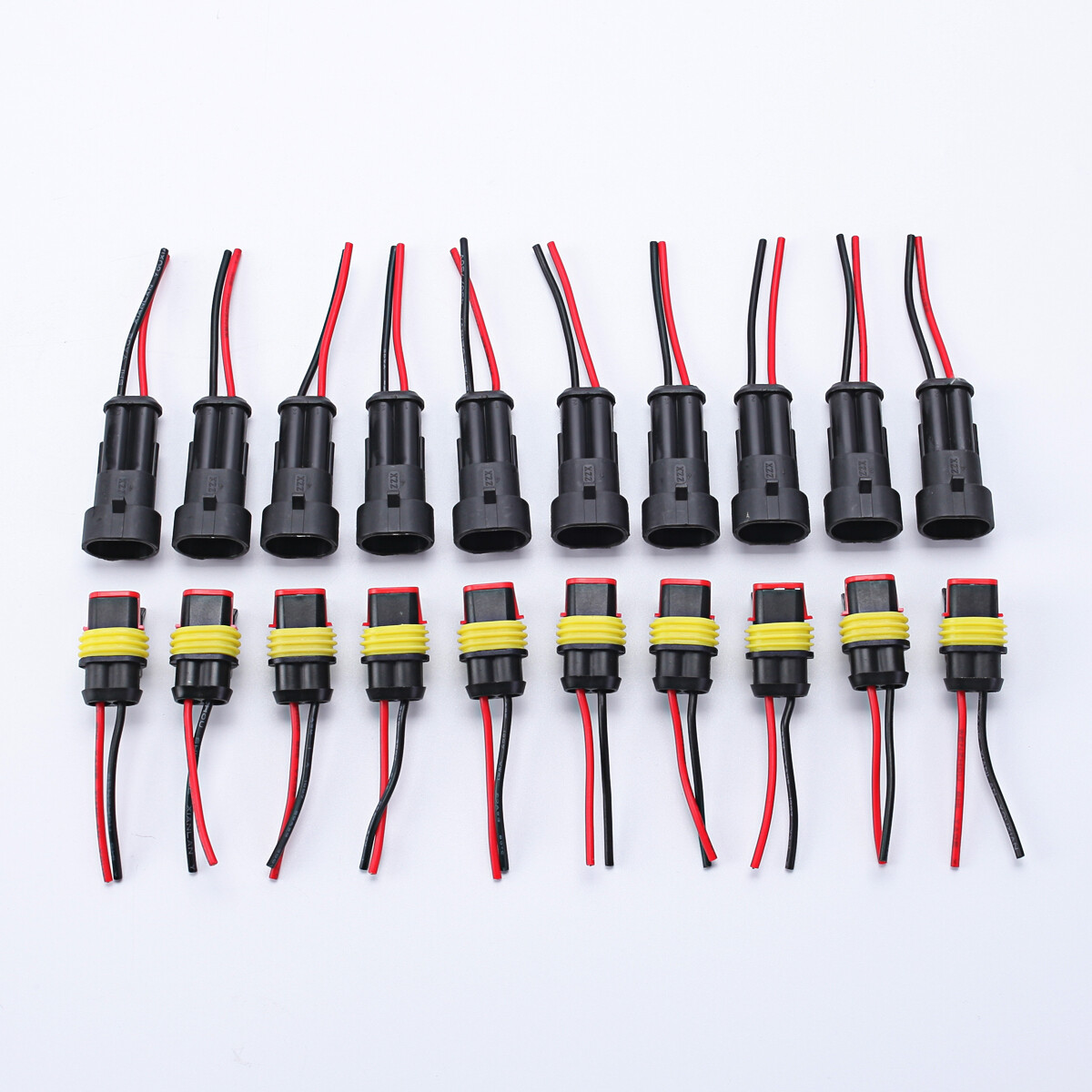 10Sets 2 Pin Way Car Electrical Connector Plug Waterproof HID Socket
