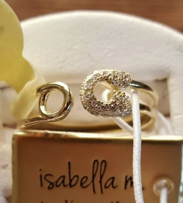 NEW ISABELLA M Gold Over 925 Sterling Silver Cubic Zircon Open