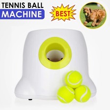 Pet Dog Ball Thrower Launcher Machine Tennis Ball Interactive Fetch Toy + 3 Ball
