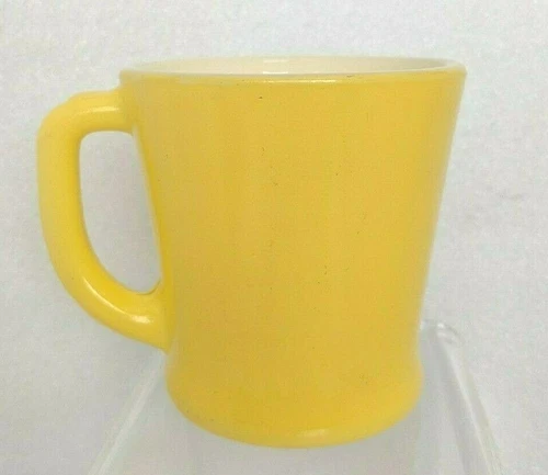MX. Vintage Fire King Yellow Coffee Tea Cup Mug D Handle Milk Glass