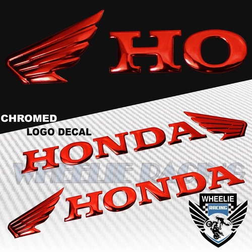 PERFORATED BLACK PRO GRIP TANK PAD+RED 3D WING LETTER EMBLEM+BADGE STICKER SET - Picture 4 of 9