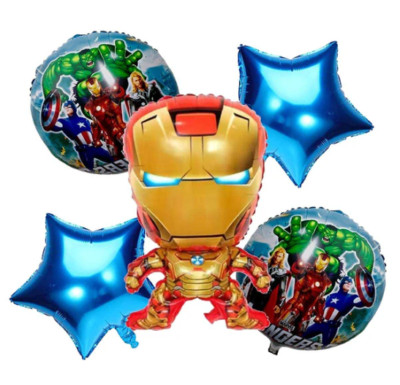 5 Stück Figuren Luftballons Folie groß Helium Luft Disney, Cartoon, Held 60 cm hoch