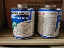 Weld-On 12496 Blue Fast Drying Solvent Cement 16 oz. for PVC, 2 pack
