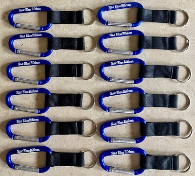 Pabst Blue Ribbon PBR Beer Promo Carabiner Clip Keychain Lot X12