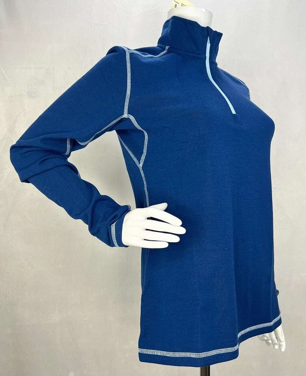 Duluth Trading Company Wickerino Wool Base Layer 1/4 Zip Top Size SM Blue NWT