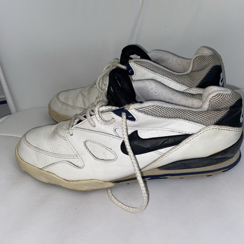 Vintage 90s Nike Air Golf Shoes Spikes Men's Size 8 White 183026-100 Rare - Picture 9 of 13
