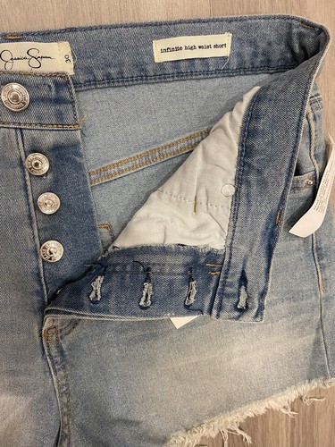 Jessica Simpson Shorts Womens 30 Blue Denim Jeans Jorts Button Fly Stretch NEW! - Picture 6 of 7