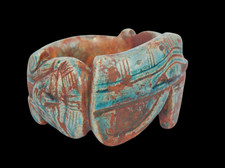 RARE ANCIENT EGYPTIAN ANTIQUE HORUS EYE and Hathor Pharaonic Bracelet -EGYCOM