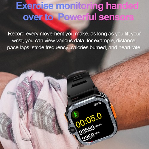 Smart Watch Military Men Sport Heart Rate Fitness Tracker GPS Wifi Wristwatch AU - Picture 10 of 15