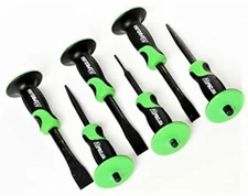 ATE PRO 6pc MECHANICS PUNCH & CHISEL SET WITH GRIPPING HANDLE CENTER PIN 40065