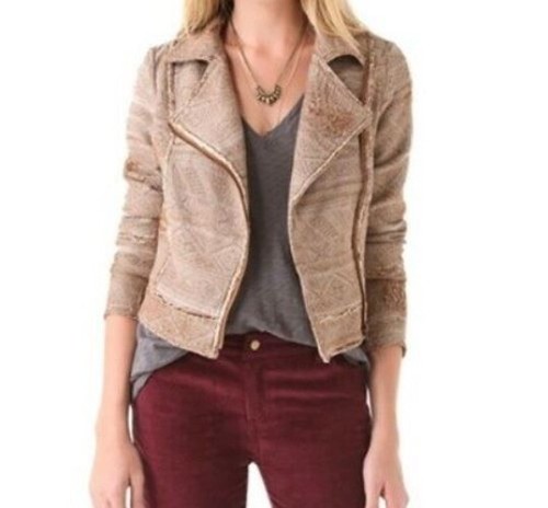 Free People Moto Jacket 6 Aztec Tweed 