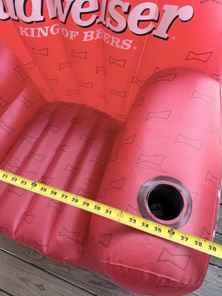 NEW Vintage Red Budweiser Huge Inflatable Cooler Chair Sofa 1990s