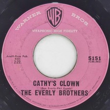 THE EVERLY BROS Cathy'S Clown / Always It'S You WARNER BROS 5151 VG- 45 1960 7"