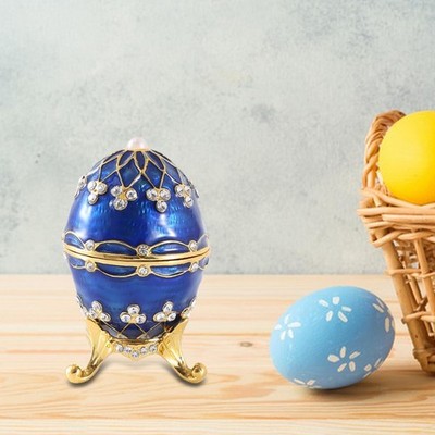 Emaillierte Schmuckschatulle im eiförmigen Retro-Stil für Ostern, Dating,